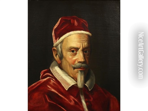 Portrait Of Clement X, Bust-length, In Papal Robes Oil Painting - Giovanni Battista Gaulli