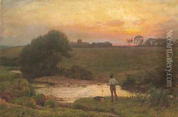 The final cast of the day Oil Painting - Edward Frederick Brewtnall