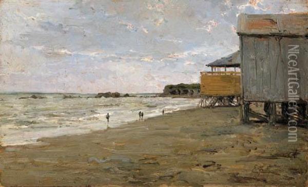 La Spiaggia Di Anzio Oil Painting - Eduardo Forti