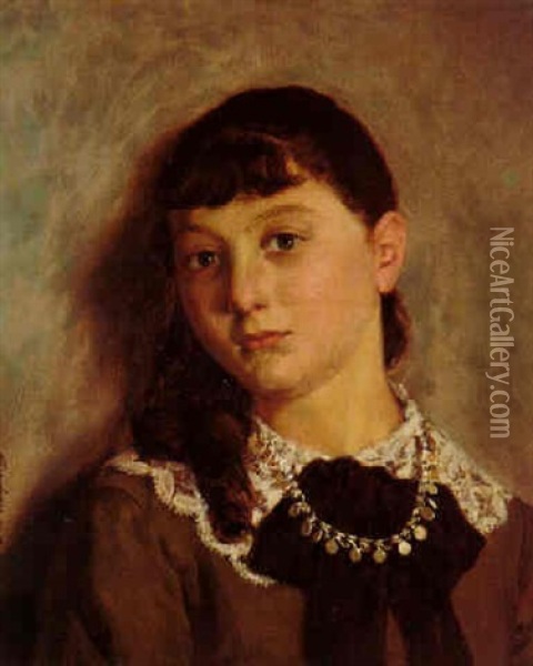 Portrait Of Elizabeth Zurkow Oil Painting - Isidor Kaufmann