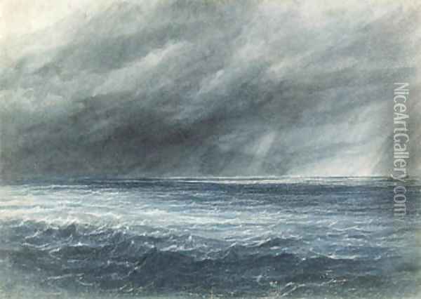 The Indian Ocean A squall Oil Painting - Andrew Nicholl