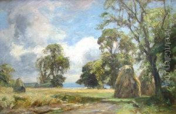 Haystacks Oil Painting - James Lawton Wingate
