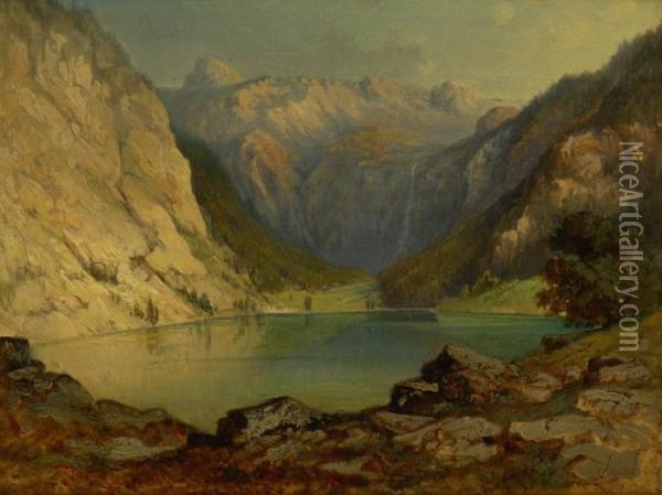 Gebirgssee Oil Painting - August Albert Zimmermann