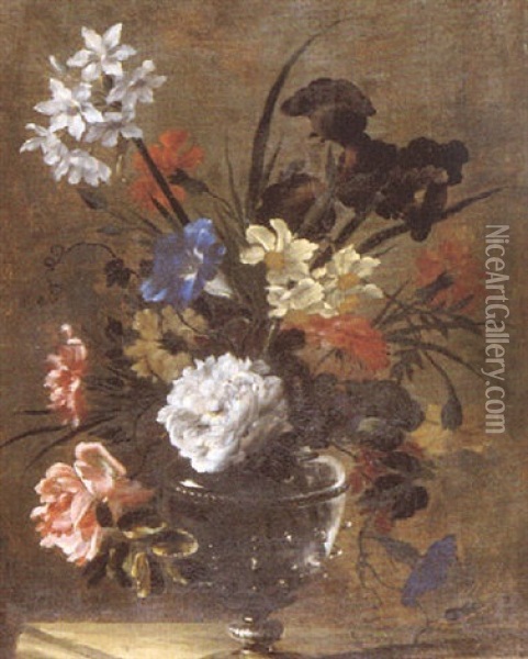 Vase De Fleurs Oil Painting - Nicolas Baudesson