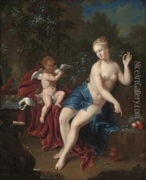 Venus And Cupid Oil Painting - Adriaan Van Der Burg