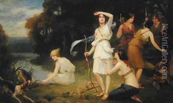 Diana and her Hunting Maidens Oil Painting - Fernand Le Quesne