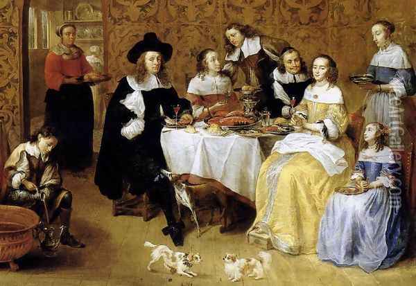 Family Portrait (detail-1) Oil Painting - Gillis van Tilborgh