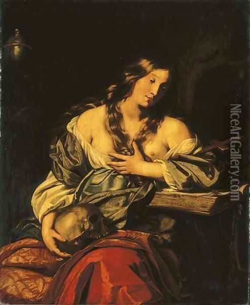 The Penitent Magdalen Oil Painting - Niccolo Renieri (see Regnier, Nicolas)