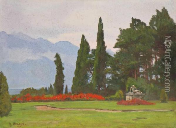 Park In Bellagio Am Comer See Oil Painting - Georg Macco