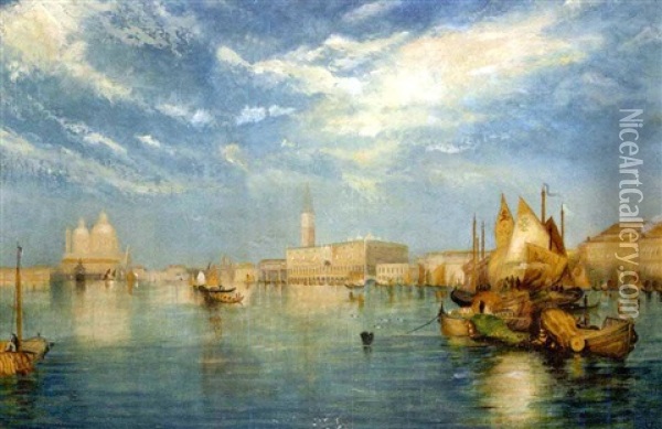 Vue De Venise Oil Painting - Carl Friedrich Heinrich Werner