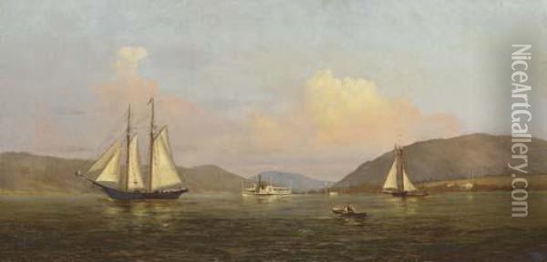 Sailing On The Hudson Oil Painting - Francis Augustus Silva