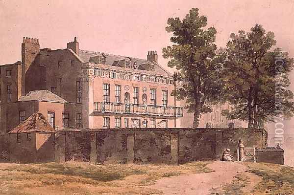 View of Grosvenor House at Millbank, 1809 Oil Painting - George Shepherd