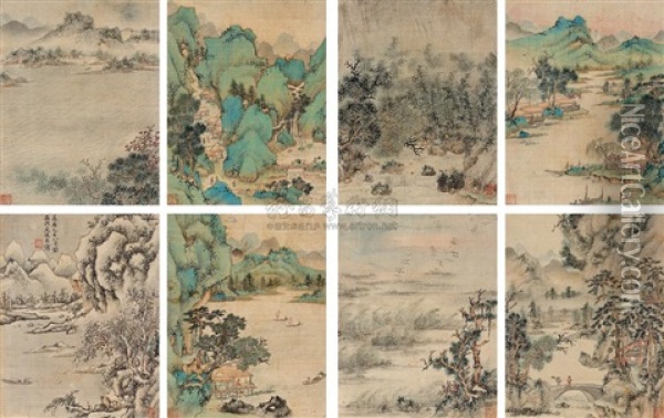 Eight Views Of Hunan Province (album W/8 Works) Oil Painting -  Wen Congjian