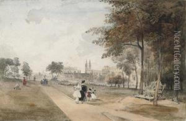 View Of Regent's Park, London Oil Painting - Henry Bryan Ziegler