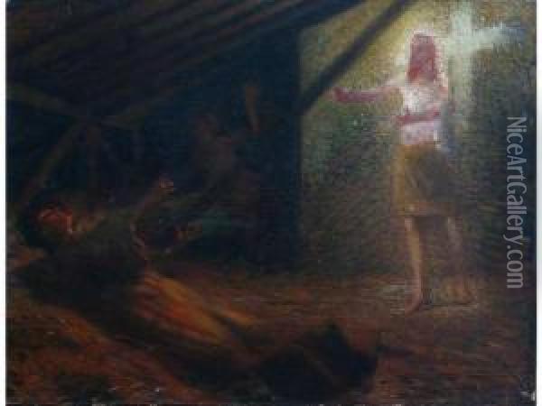 La Resurrection De Lazare Oil Painting - Emilio Boggio