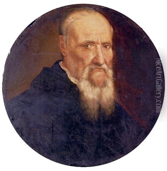 Portrait Of The Artist In A Black Coat Oil Painting - Baccio Bandinelli
