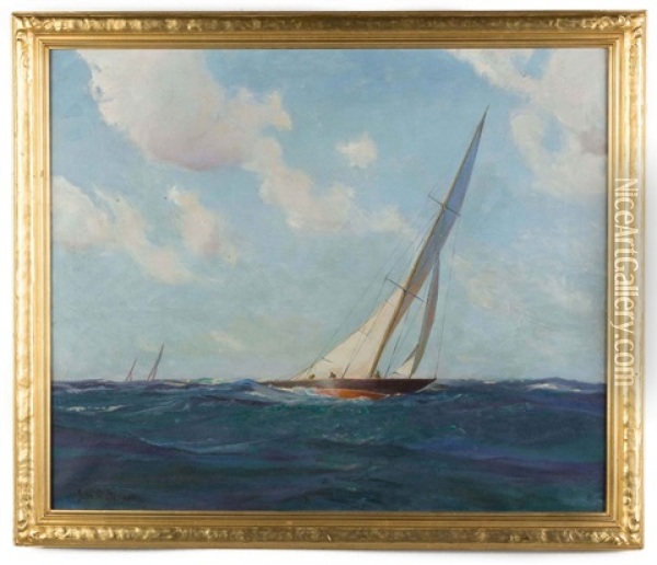 Sailboat Oil Painting - John P. Benson