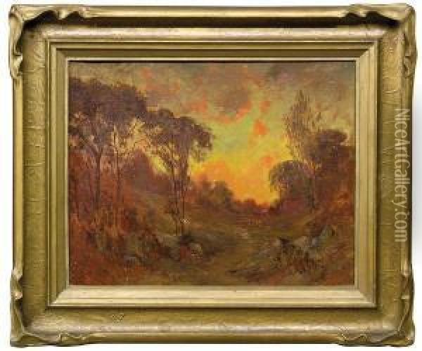 Sunset Scene Oil Painting - Tilden Dakin