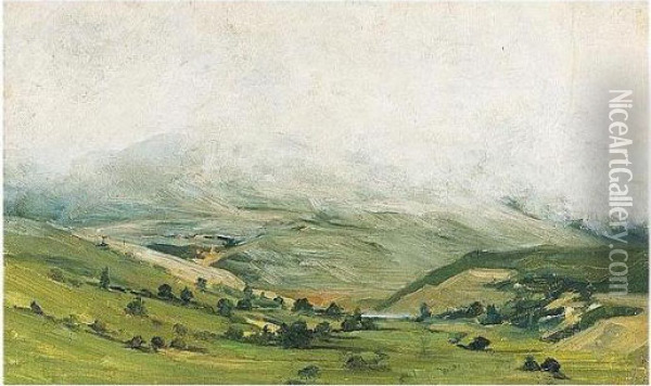 Mountain Landscape Oil Painting - Richard Karlovich Zommer