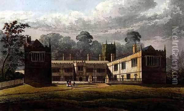 Lanhydrock House, from Ackermanns Repository of Arts, 1827 Oil Painting - Stockdale, J.W.