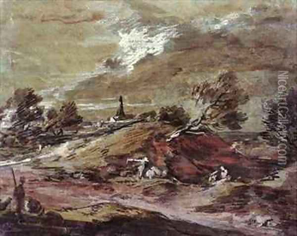 Landscape Storm Effect Oil Painting - Thomas Gainsborough