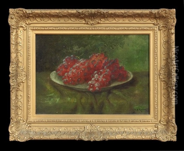 Bowl Of Red Grapes Oil Painting - Carducius Plantagenet Ream