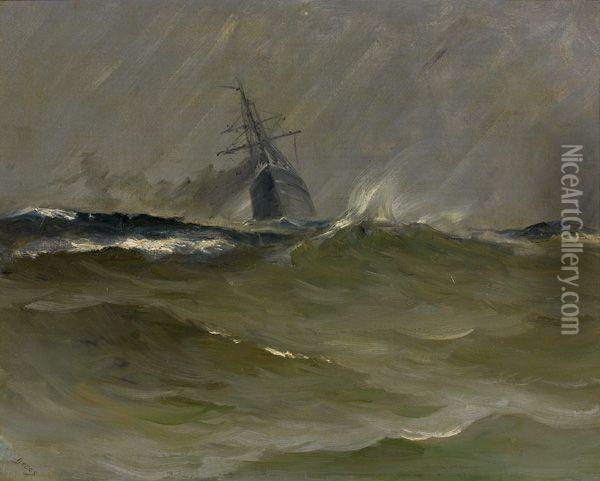 Voilier Sous Tempete Oil Painting - Frank Myers Boggs