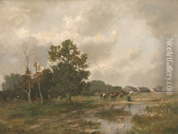 Landschaft Nach Dem Unwetter Oil Painting - Alfred Zimmermann