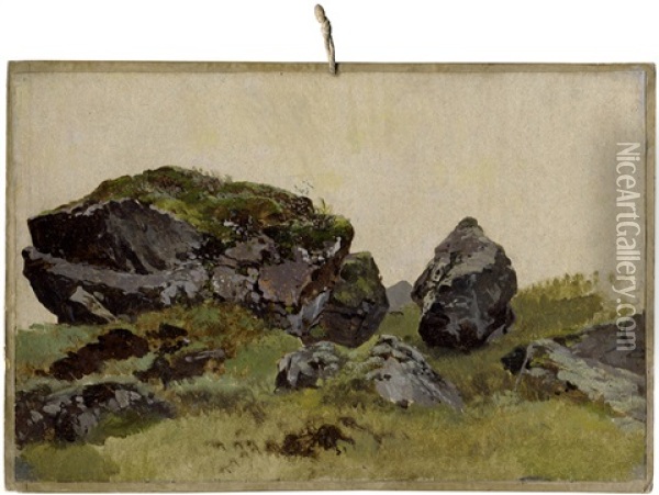 Felsenstudie Im Riesengebirge Oil Painting - Karl Paul Themistocles von Eckenbrecher