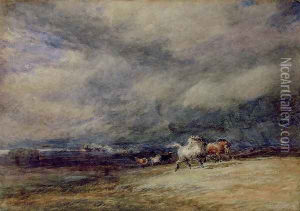 The Night Train, 1849 Oil Painting - David Cox