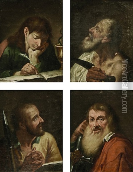 Bildnisse Von Elf Aposteln Oil Painting - Giovanni Battista Piazzetta