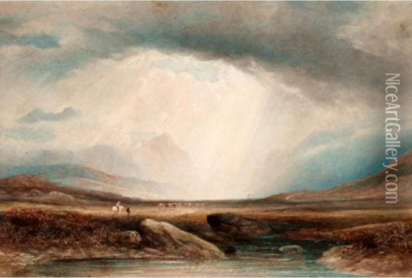 On The Highlands Oil Painting - Anthony Vandyke Copley Fielding