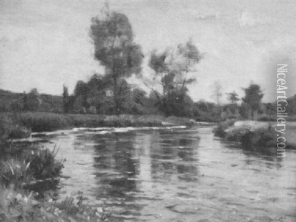 River Landscape, France Oil Painting - Louis Aston Knight