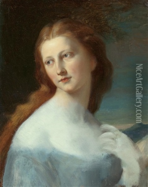 Damenbildnis (unfinished) Oil Painting - Karl von Blaas