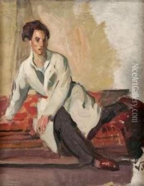 Portrait Dans Un Interieur Oil Painting - Victor Prouve