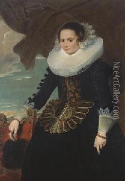 Portrait De Dame Oil Painting - Cornelis De Vos