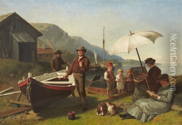 Vid Staffliet Oil Painting - Bengt Nordenberg