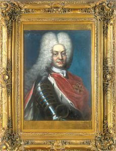 Portret Augusta Ii Mocnego Oil Painting - Louis de Silvestre