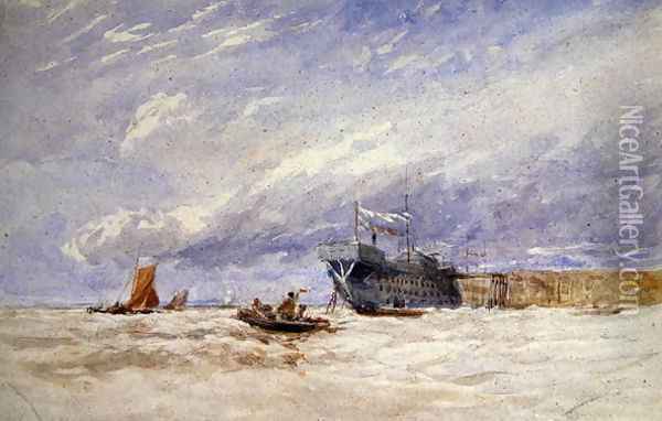 On the Medway, c.1845-50 Oil Painting - David Cox