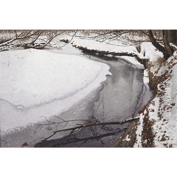 Winter Stream Oil Painting - Joseph Ernest Sampson