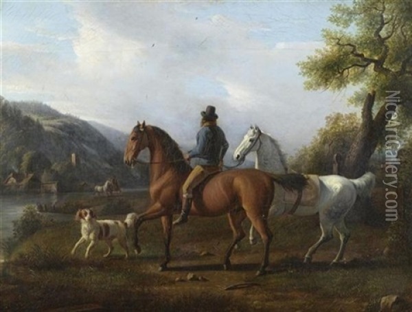 Le Cavalier Oil Painting - Jean Daniel Hubert