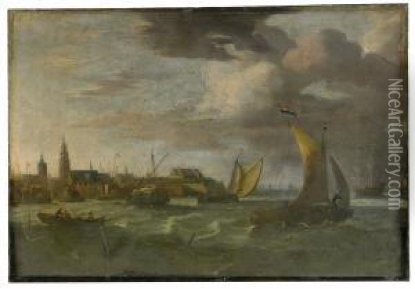 Marint Motiv Oil Painting - Willem van Diest
