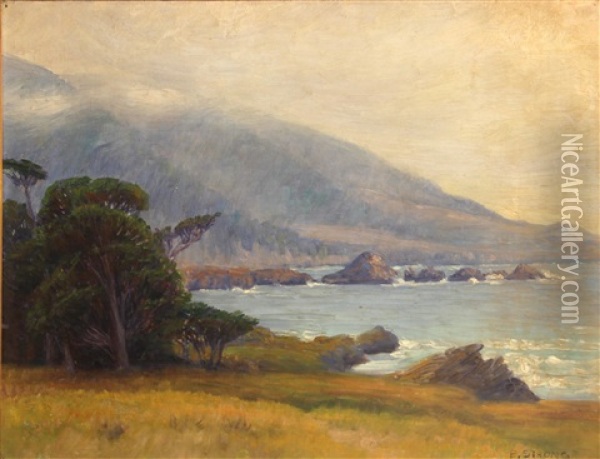 Fog Lifting On The Coast Oil Painting - Elizabeth Strong