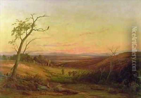 A View of Adelaide at Sunset Oil Painting - Knud Geelmuyden Bull
