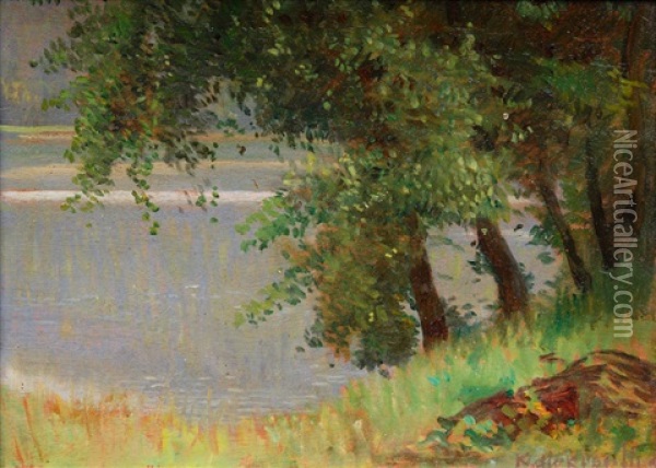 Trees By The Waterside Oil Painting - Karl Walter Leopold von Kalckreuth