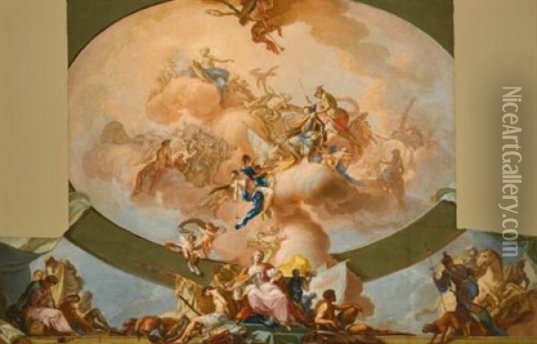The Apotheosis Of The Heroes Of Antiquity Oil Painting - Giacinto Diana