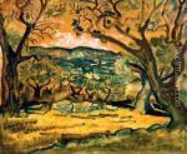 Pastoral Landscape Oil Painting - Abraham Mintchine
