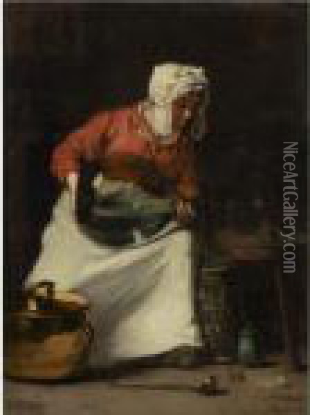 La Menagere Oil Painting - Joseph Bail