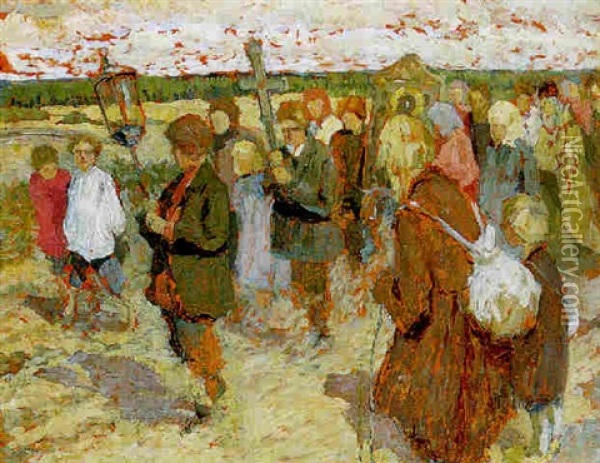 Osterliche Prozession Oil Painting - Sergei Vasilievich Ivanov