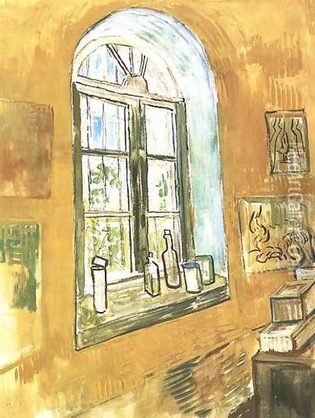 Fenêtre de Vincent à l'asile 1889 Oil Painting - Vincent Van Gogh